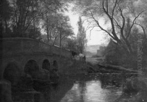 Landscape With Bridge And Cows Landscape With Bridge And Cows