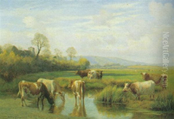 Paesaggio Con Bovini Al Pascolo - view 1