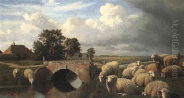 Sheep By A Bridge - view 1