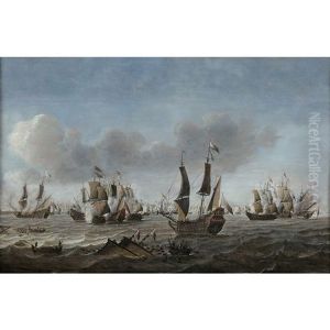Combat Naval Opposant Anglais Et Hollandais by Pieter Coopse