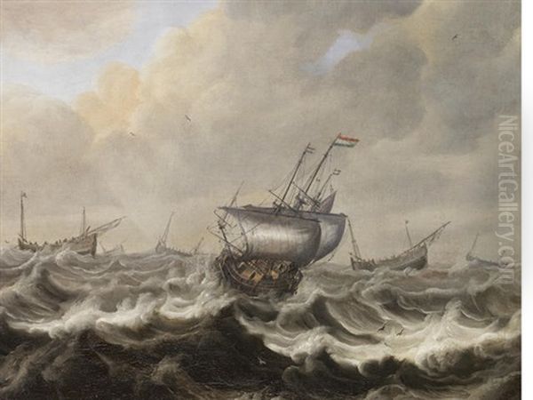 Shipping Foundering In A Stormy Sea - view 1
