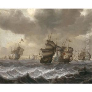 A Naval Engagement by Pieter Coopse