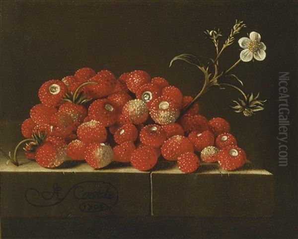 Wild Strawberries On A Ledge - view 1