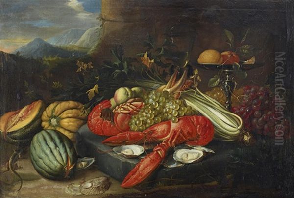 Still Life With Lobster And Fruits - view 1