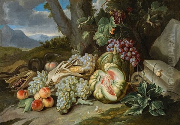 Fruit Still Life In Landscape - view 1