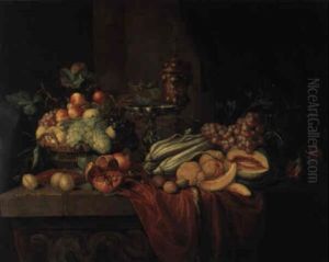 Stilleben Mit Fruchten, Zierschale Und Pokal by Alexander Coosemans
