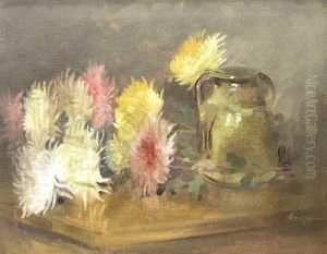 Chrysanthema And Pot by Nicolae Angelescu