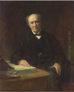 Portrait Of Richard Twining Esq. In A Black Suit, At A Writing Desk