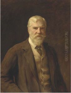 Portrait Of Sir Samuel Hoare, Half-length, In A Brown Coat, Waistcoat And Tie by Sir Arthur Stockdale Cope