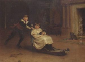 The Twin Children Of Alfred Palmer, Esq by Sir Arthur Stockdale Cope