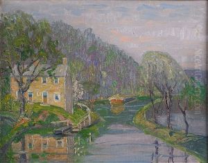 Untitled (grandpop Young's House On The Canal In Lumberville) by Fern Isabel Coppedge