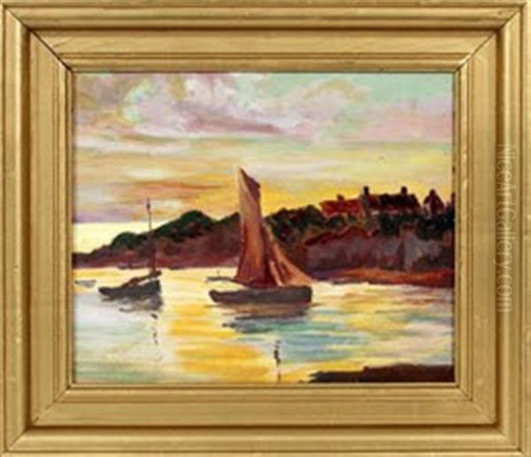 Coastal Landscape With Sailboats - view 1