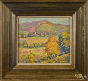 Landscape With A Barn In The Background by Fern Isabel Coppedge