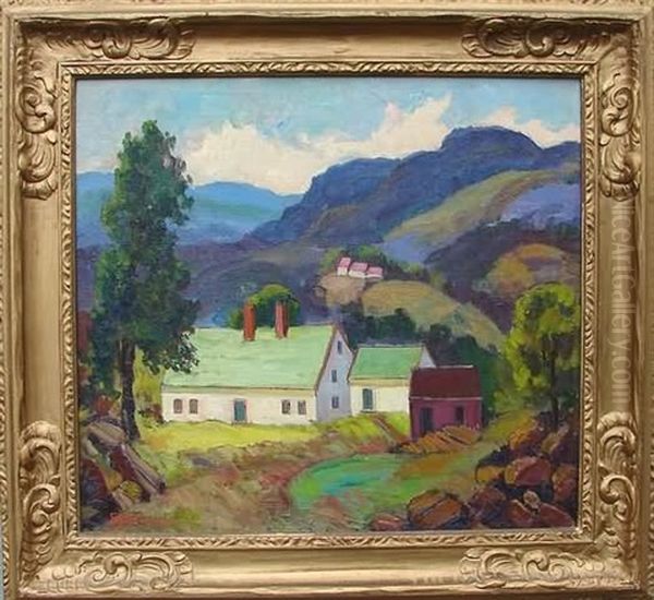 Cottage, Landscape With Mountains - view 1