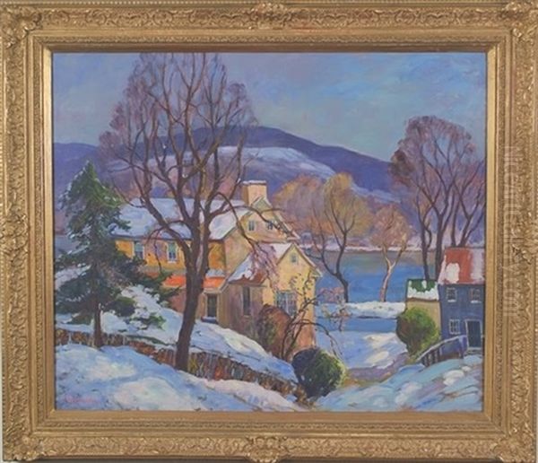 Winter Landscape With House, View Across The Delaware - view 1