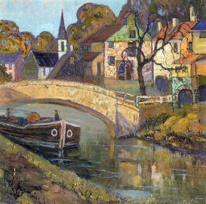 The Canal Bridge, New Hope, Pennsylania by Fern Isabel Coppedge