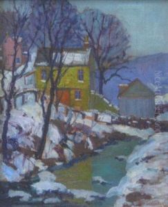 The Paunnacussing Creek At Carversville, Pa by Fern Isabel Coppedge
