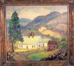 Mountainous Landscape With White House by Fern Isabel Coppedge