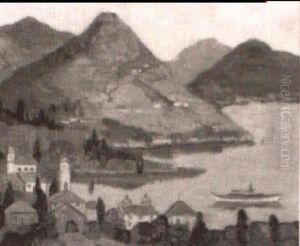 The Swiss Alps, Lake Lugano by Fern Isabel Coppedge