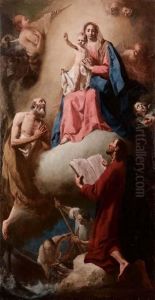 Madonna Col Bambino, Sant'andrea E San Giovanni Evangelista by Giuseppe Angeli