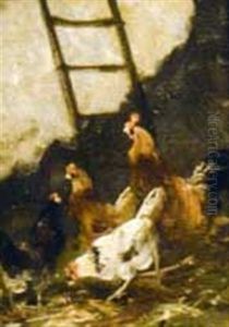 Poules Et Coqs by Edmond Van Coppenolle