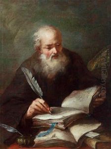 Ritratto Di Un Vescovo Che Scrive by Giuseppe Angeli
