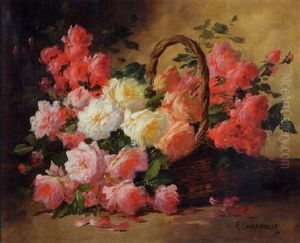 Roses Dans Un Panier by Edmond Van Coppenolle