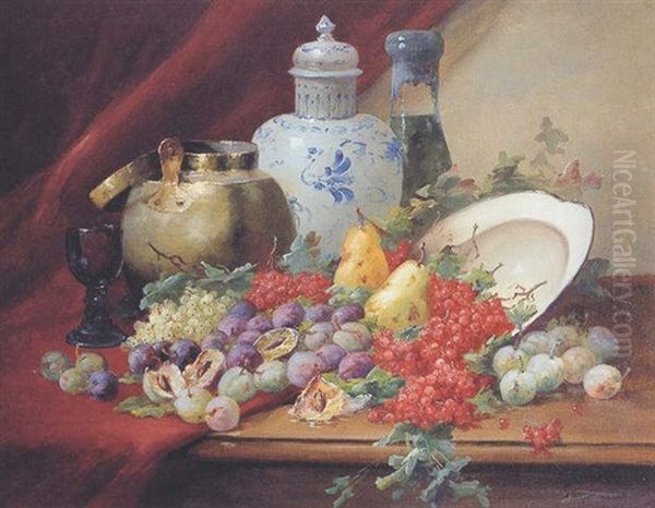 Still Life With Table Of Plums, Red Currants, And Pears - view 1