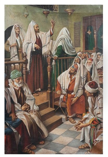 Scene A L'interieur D'une Synagogue - view 1