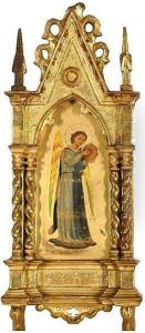 An Angel In A Blue Dress Holding A Tambourine by Fra Angelico (Guido di Pietro)
