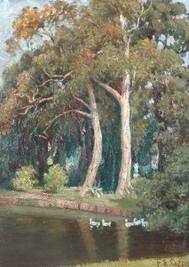 Lago En El Bosque by Fausto Eliseo Coppini