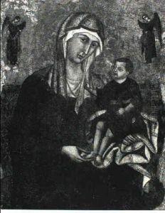 Virgin And Child Enthroned, With Two Angels by  Coppo di Marcovaldo