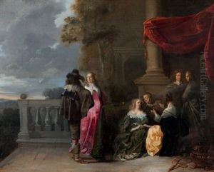 Musiciens Devant Un Palais by Gonzales Coques
