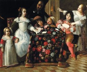 Le Jeu De Cartes by Gonzales Coques