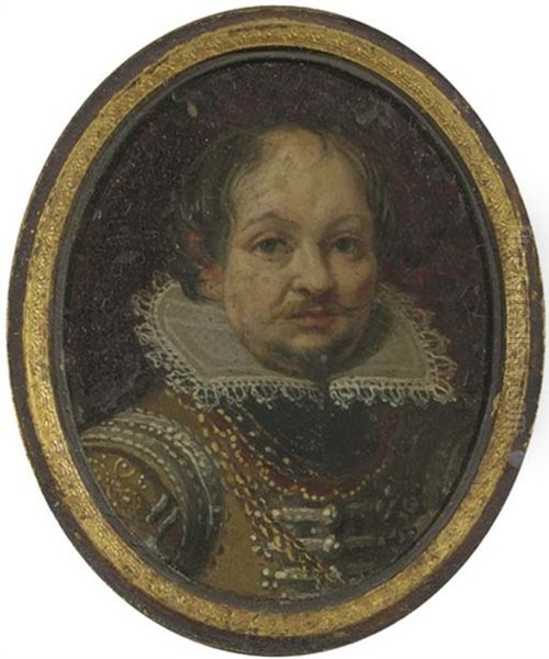 Portrait Of A Gentleman In A Brown Coat With Lace Collar - view 1