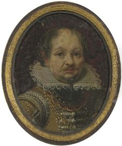 Portrait Of A Gentleman In A Brown Coat With Lace Collar by Gonzales Coques
