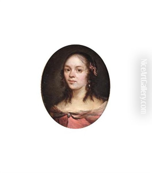 Portrait Of A Lady Wearing A Pink Dress - view 1