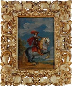 An Equestrian Portrait Of A Prince In Armor, With The Order Of The Golden Fleece, In A Landscape