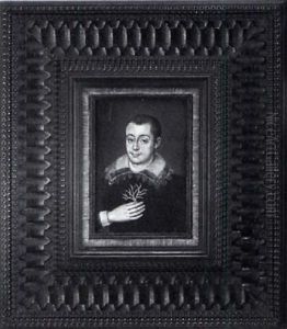 Un Jeune Homme En Pourpoint De Velours Noir A Large Col Et Manchettes De Dentelle Blanche Un Jeune Homme En Pourpoint De Velours Noir A Large Col Et Manchettes De Dentelle Blanche