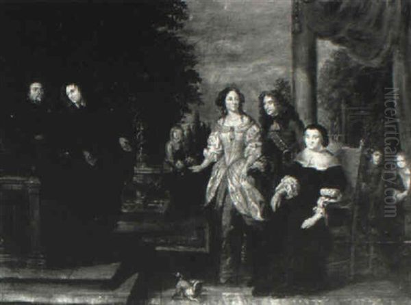 Family Group Portrait On A Terrace - view 1