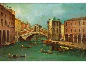 Venedigvedute Mit Rialtobrucke by Sebastiano Cora