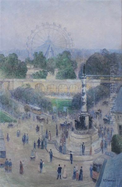 Parisian Courtyard Scene - view 1