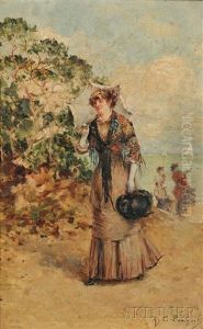 The Morning Walk by Ricardo (Federico) Corchon y Diaque