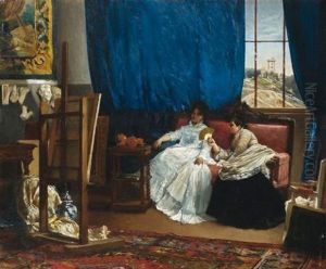 Portrait D'eva Gonzalez (?) Dans L'atelier De L'artiste