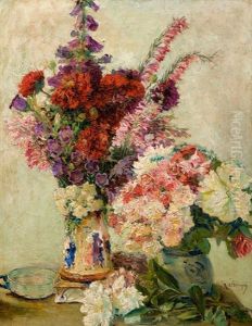 Still Life With Flowers by Ricardo (Federico) Corchon y Diaque