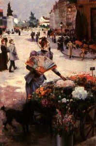 Une Elegante A La Place Clichy by Ricardo (Federico) Corchon y Diaque
