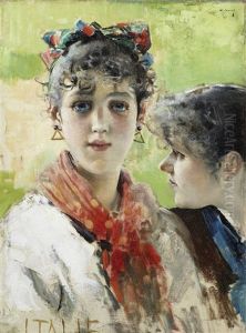 Due Giovani Ragazze by Vittorio Matteo Corcos