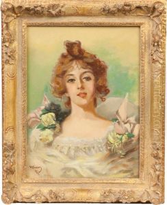 Portrait Of A Young Lady by Vittorio Matteo Corcos