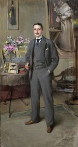 Ganzfiguriges Herrenportrait by Vittorio Matteo Corcos