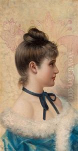 Profile Portrait Of A Young Beauty by Vittorio Matteo Corcos
